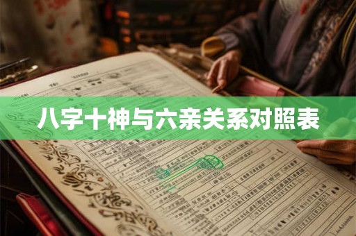 八字十神与六亲关系对照表 八字十神与六亲关系对照表
