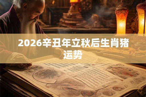 2026辛丑年立秋后生肖猪运势