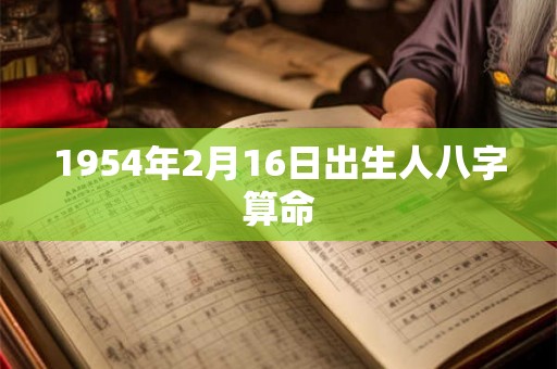 1954年2月16日出生人八字算命 1954年2月16日出生人八字算命
