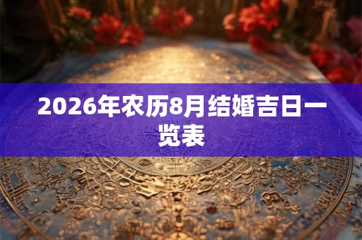 2026年农历8月结婚吉日一览表 2026年农历8月结婚吉日一览表