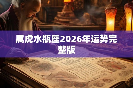 属虎水瓶座2026年运势完整版 属虎水瓶座2026年运势完整版