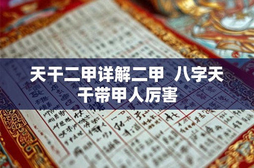 天干二甲详解二甲 八字天干带甲人厉害 天干二甲详解二甲 八字天干带甲人厉害