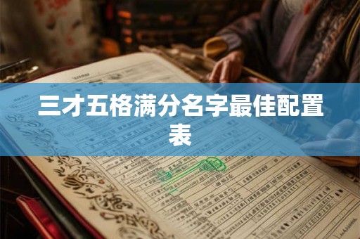 三才五格满分名字最佳配置表 三才五格满分名字最佳配置表
