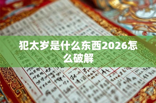 犯太岁是什么东西2026怎么破解