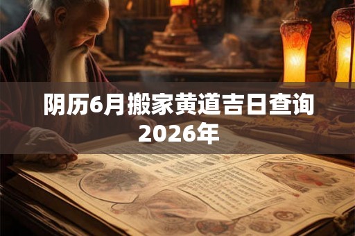 阴历6月搬家黄道吉日查询2026年