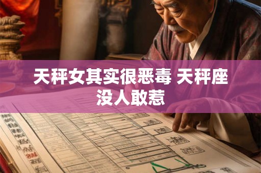 天秤女其实很恶毒 天秤座没人敢惹 天秤女其实很恶毒 天秤座没人敢惹