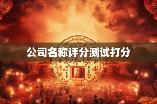 公司名称评分测试打分