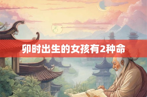 卯时出生的女孩有2种命 卯时出生的女孩有2种命