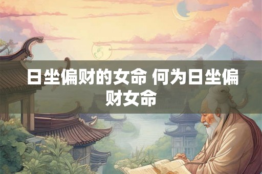 日坐偏财的女命 何为日坐偏财女命 日坐偏财的女命 何为日坐偏财女命