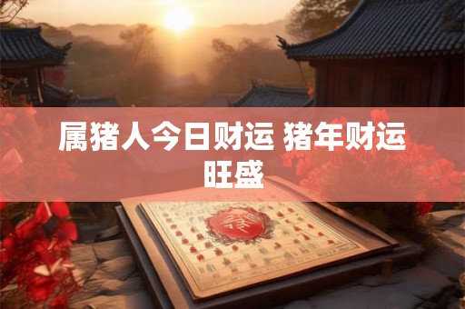 属猪人今日财运 猪年财运旺盛
