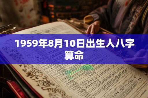 1959年8月10日出生人八字算命