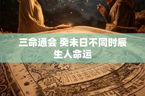 三命通会 癸未日不同时辰生人命运