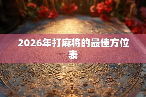 2026年打麻将的最佳方位表 2026年打麻将的最佳方位表