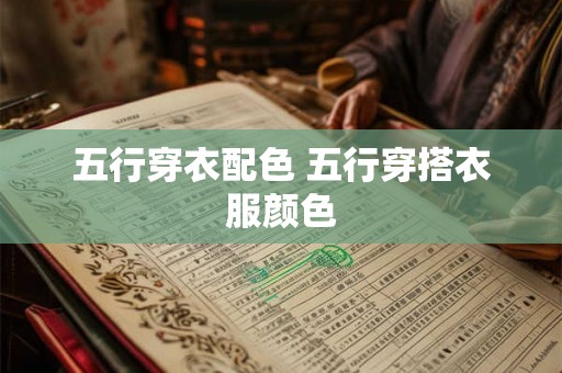 五行穿衣配色 五行穿搭衣服颜色