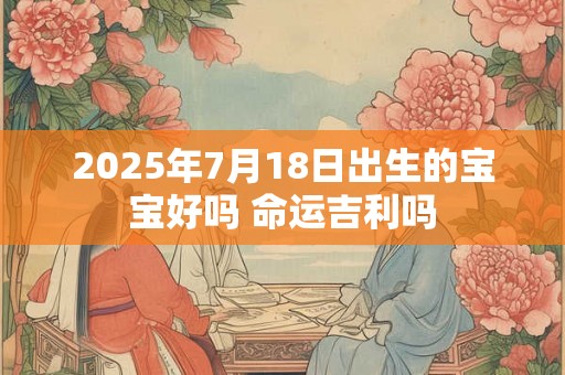 2025年7月18日出生的宝宝好吗 命运吉利吗