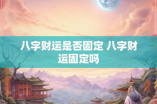 八字财运是否固定 八字财运固定吗