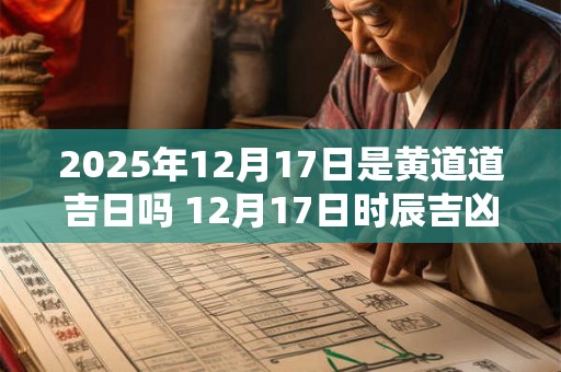 2025年12月17日是黄道道吉日吗 12月17日时辰吉凶 2025年12月17日是黄道道吉日吗 12月17日时辰吉凶