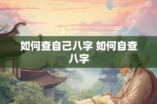如何查自己八字 如何自查八字 如何查自己八字 如何自查八字