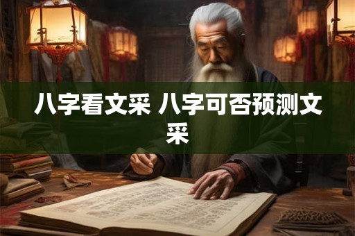 八字看文采 八字可否预测文采