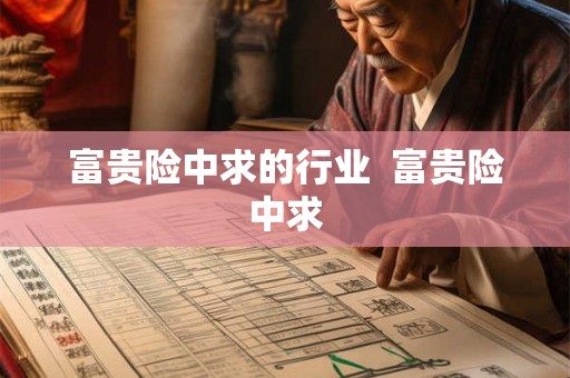 富贵险中求的行业 富贵险中求 富贵险中求的行业 富贵险中求