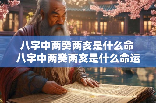 八字中两癸两亥是什么命 八字中两癸两亥是什么命运 八字中两癸两亥是什么命 八字中两癸两亥是什么命运