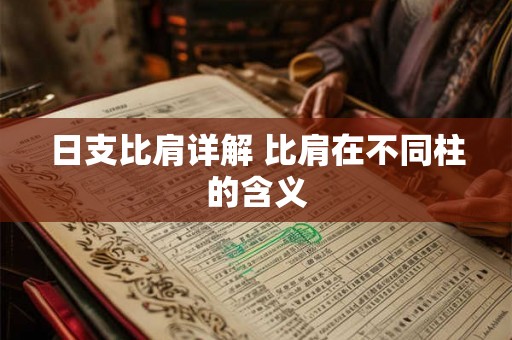 日支比肩详解 比肩在不同柱的含义