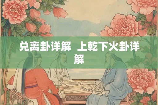 兑离卦详解 上乾下火卦详解 兑离卦详解 上乾下火卦详解