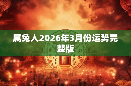 属兔人2026年3月份运势完整版 属兔人2026年3月份运势完整版