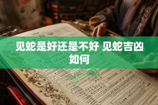 见蛇是好还是不好 见蛇吉凶如何 见蛇是好还是不好 见蛇吉凶如何