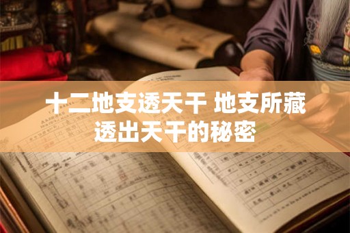 十二地支透天干 地支所藏透出天干的秘密 十二地支透天干 地支所藏透出天干的秘密