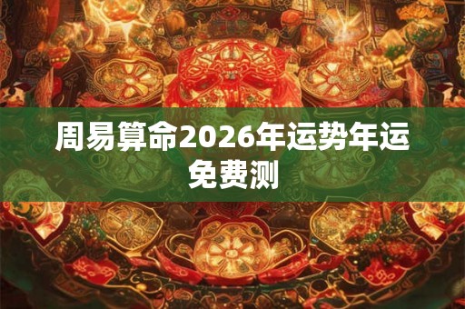 周易算命2026年运势年运免费测 周易算命2026年运势年运免费测