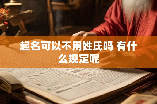 起名可以不用姓氏吗 有什么规定呢 起名可以不用姓氏吗 有什么规定呢