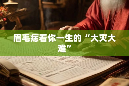 眉毛痣看你一生的“大灾大难”