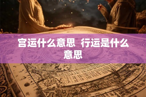 宫运什么意思 行运是什么意思 宫运什么意思 行运是什么意思