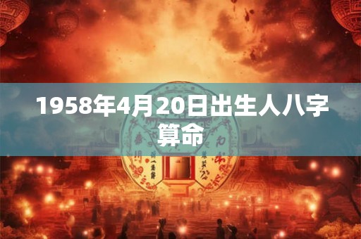 1958年4月20日出生人八字算命