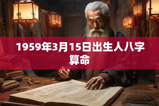 1959年3月15日出生人八字算命 1959年3月15日出生人八字算命
