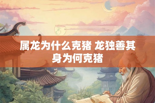属龙为什么克猪 龙独善其身为何克猪 属龙为什么克猪 龙独善其身为何克猪