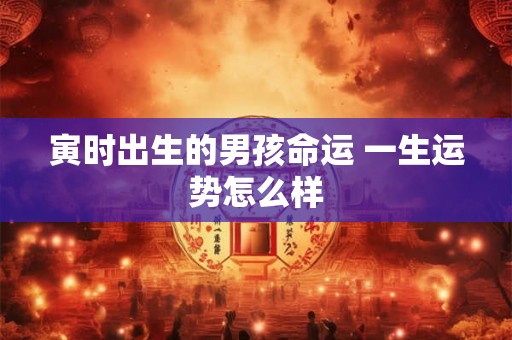 寅时出生的男孩命运 一生运势怎么样 寅时出生的男孩命运 一生运势怎么样