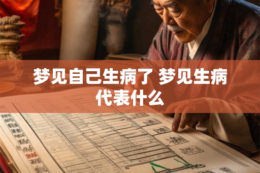 梦见自己生病了 梦见生病代表什么 梦见自己生病了 梦见生病代表什么