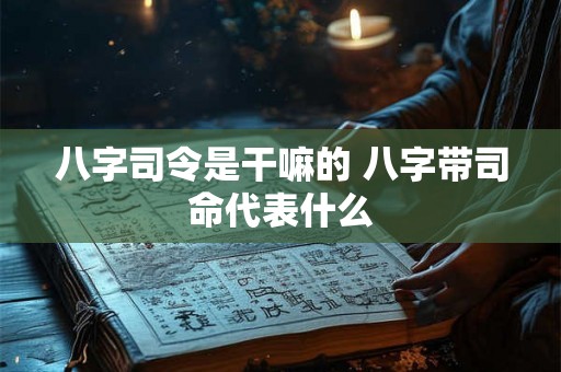八字司令是干嘛的 八字带司命代表什么 八字司令是干嘛的 八字带司命代表什么