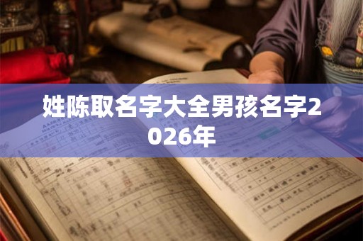 姓陈取名字大全男孩名字2026年 姓陈取名字大全男孩名字2026年