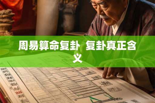周易算命复卦 复卦真正含义 周易算命复卦 复卦真正含义