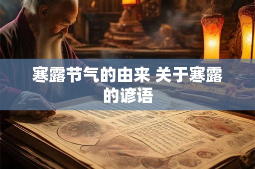 寒露节气的由来 关于寒露的谚语 寒露节气的由来 关于寒露的谚语