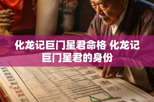 化龙记巨门星君命格 化龙记巨门星君的身份