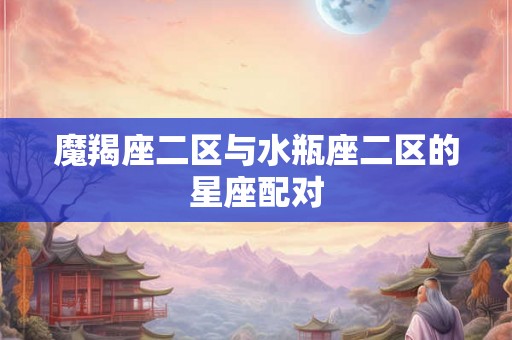 魔羯座二区与水瓶座二区的星座配对