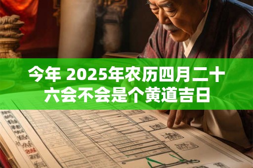 今年 2025年农历四月二十六会不会是个黄道吉日 今年 2025年农历四月二十六会不会是个黄道吉日