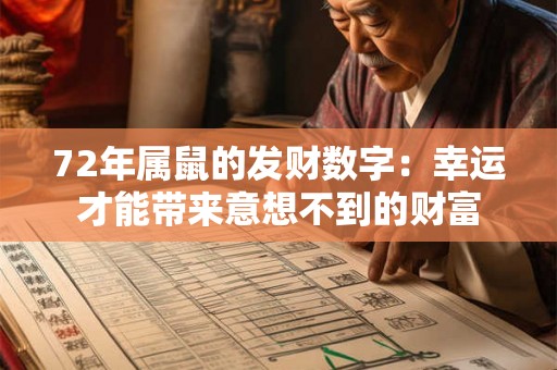 72年属鼠的发财数字：幸运才能带来意想不到的财富