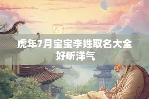 虎年7月宝宝李姓取名大全 好听洋气 虎年7月宝宝李姓取名大全 好听洋气