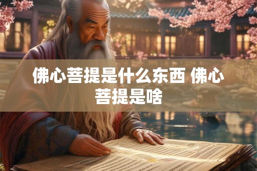 佛心菩提是什么东西 佛心菩提是啥