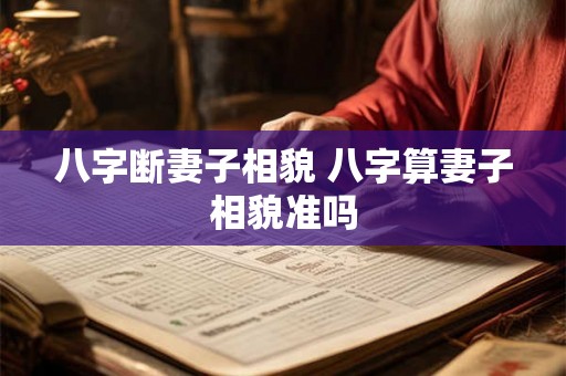 八字断妻子相貌 八字算妻子相貌准吗